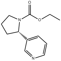 (2S)-2α-(3-Pyridinyl)-1-pyrrolidinecarboxylic acid ethyl ester 结构式