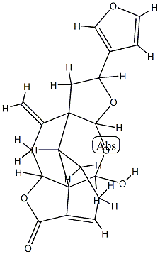 (2S,3bα,9aS,11aα)-2α-(3-Furyl)-2,3,4,5-tetrahydro-10α-hydroxy-13-methylene-11aH-3aα,9α-ethanodifuro[2,3-c:3',4'-i][2]benzopyran-7(3bH)-one 结构式