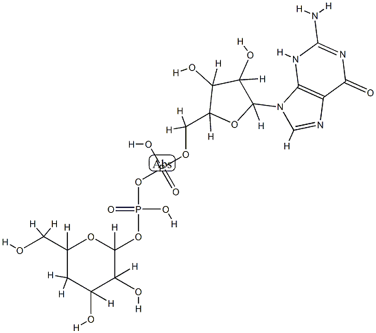 guanosine diphosphate-4-deoxymannose 结构式