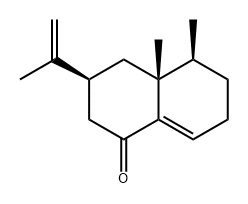 (3S)-3,4,4a,5,6,7-Hexahydro-4aβ,5β-dimethyl-3-isopropenylnaphthalen-1(2H)-one 结构式