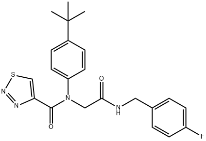 1,2,3-Thiadiazole-4-carboxamide,N-[4-(1,1-dimethylethyl)phenyl]-N-[2-[[(4-fluorophenyl)methyl]amino]-2-oxoethyl]-(9CI) 结构式