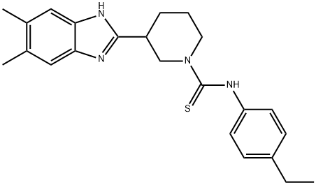 1-Piperidinecarbothioamide,3-(5,6-dimethyl-1H-benzimidazol-2-yl)-N-(4-ethylphenyl)-(9CI) 结构式
