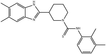 1-Piperidinecarbothioamide,3-(5,6-dimethyl-1H-benzimidazol-2-yl)-N-(2,3-dimethylphenyl)-(9CI) 结构式