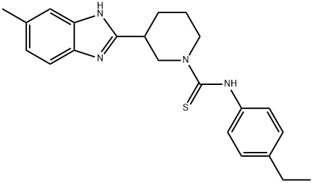 1-Piperidinecarbothioamide,N-(4-ethylphenyl)-3-(5-methyl-1H-benzimidazol-2-yl)-(9CI) 结构式
