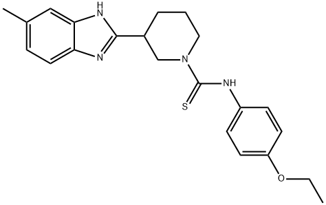 1-Piperidinecarbothioamide,N-(4-ethoxyphenyl)-3-(5-methyl-1H-benzimidazol-2-yl)-(9CI) 结构式
