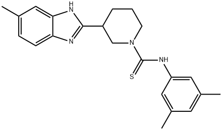 1-Piperidinecarbothioamide,N-(3,5-dimethylphenyl)-3-(5-methyl-1H-benzimidazol-2-yl)-(9CI) 结构式