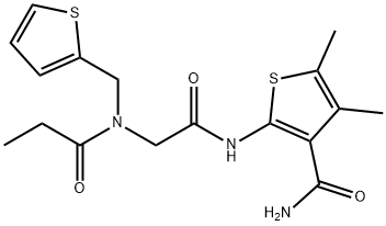 3-Thiophenecarboxamide,4,5-dimethyl-2-[[[(1-oxopropyl)(2-thienylmethyl)amino]acetyl]amino]-(9CI) 结构式