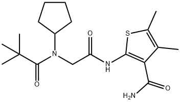 3-Thiophenecarboxamide,2-[[[cyclopentyl(2,2-dimethyl-1-oxopropyl)amino]acetyl]amino]-4,5-dimethyl-(9CI) 结构式
