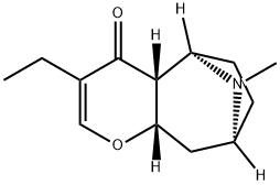 Cyclohepta[b]pyran-5,8-imin-4(4aH)-one, 3-ethyl-5,6,7,8,9,9a-hexahydro-10-methyl-, (4aR,5R,8S,9aS)- (9CI) 结构式