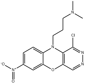 1-Chloro-N,N-dimethyl-7-nitro-10H-pyridazino[4,5-b][1,4]benzoxazine-10-(propan-1-amine) 结构式