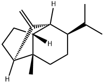 (1S,3aβ)-Octahydro-7aβ-methyl-8-methylene-5β-isopropyl-1α,4α-methano-1H-indene 结构式
