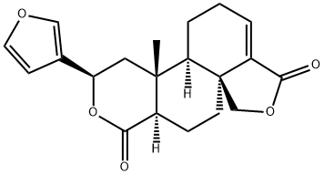 (2R)-2α-(3-Furyl)-6aα-(hydroxymethyl)-1,2,4aβ,5,6,6a,9,10,10aβ,10b-decahydro-10bα-methyl-4-oxo-4H-naphtho[2,1-c]pyran-7-carboxylic acid γ-lactone 结构式