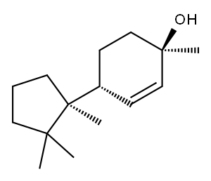 (1R)-1-Methyl-4α-[(S)-1,2,2-trimethylcyclopentane-1β-yl]-2-cyclohexene-1β-ol 结构式