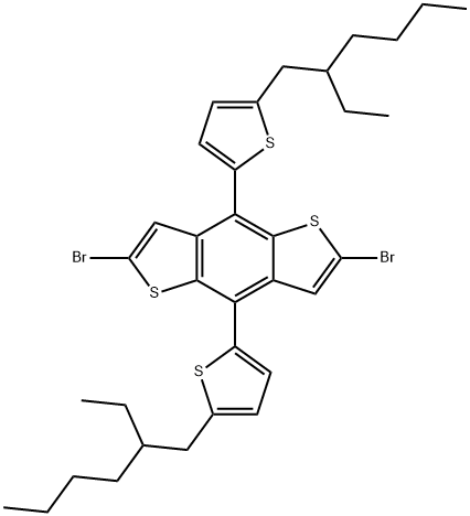 Benzo[1,2-b:4,5-b']dithiophene, 2,6-dibroMo-4,8-bis[5-(2-ethylhexyl)-2-thienyl]- Struktur
