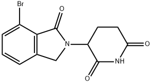 3-(7-溴-1-氧亚基-2,3-二氢-1H-异吲哚-2-基)哌啶-2,6-二酮, 2229976-08-1, 结构式