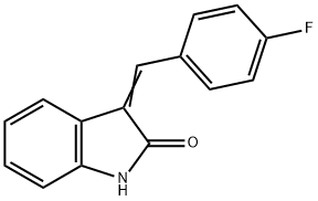 3-(4-フルオロベンジリデン)インドリン-2-オン 化学構造式