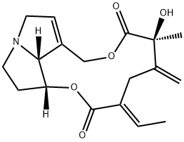 (15E)-13,19-Didehydro-12β-hydroxysenecionan-11,16-dione 结构式