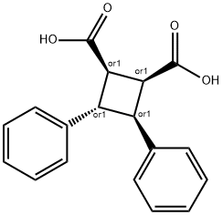 rel-3α*,4β*-ジフェニル-1α*,2α*-シクロブタンジカルボン酸 化学構造式