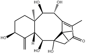 (3S)-1,3,4,4aα,5,6,7,11,12,12aβ-Decahydro-3α,5α,6α,11β,12α-pentahydroxy-9,12aβ,13,13-tetramethyl-4-methylene-6,10-methanobenzocyclodecen-8(2H)-one 结构式