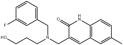 2(1H)-Quinolinone,3-[[[(3-fluorophenyl)methyl](3-hydroxypropyl)amino]methyl]-6-methyl-(9CI) 结构式