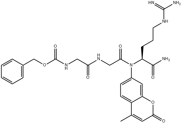 N-benzyloxycarbonylglycyl-glycyl-arginine-4-methylcoumarinyl-7-amide Structure