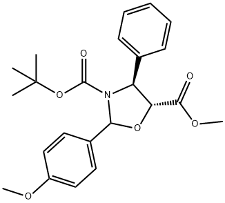 (4S,5R)-3-tert-butoxycarbony-2-(4-anisy)-4-phenyl-5-oxazolidinecarboxylate Structure