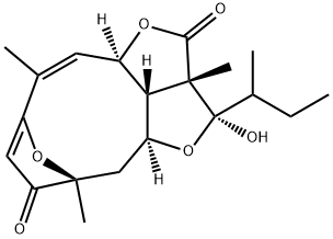 2a,3,5,6,11a,11b-Hexahydro-3-hydroxy-2a,6,10-trimethyl-3-(1-methylpropyl)-6,9-epoxy-2H-1,4-dioxacyclodeca[cd]pentalene-2,7(4aH)-dione 结构式
