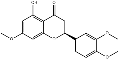 2-(3,4-ジメトキシフェニル)-5-ヒドロキシ-7-メトキシ-2,3-ジヒドロ-4H-1-ベンゾピラン-4-オン 化学構造式