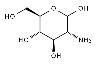 2-氨基-2-脱氧-D-吡喃葡萄糖 结构式