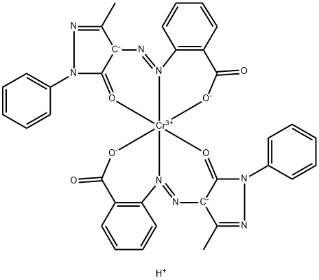 ビス[2-[(4,5-ジヒドロ-3-メチル-5-オキソ-1-フェニル-1H-ピラゾール-4-イル)アゾ]ベンゾアト(2-)]-クロム酸(1-)塩 化学構造式