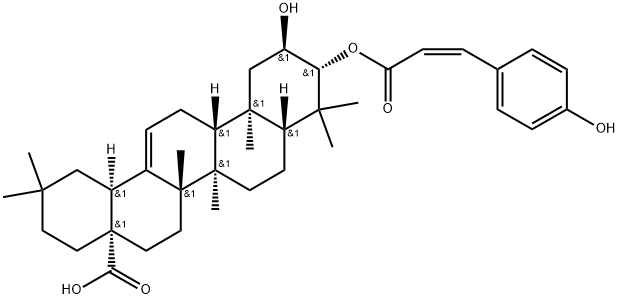 3-BETA-O-顺式-对-香豆酰马期里酸, 69297-40-1, 结构式