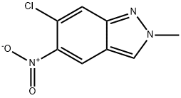 2H-INDAZOLE, 6-CHLORO-2-METHYL-5-NITRO-, 1801267-04-8, 结构式