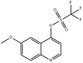 Methanesulfonic acid, 1,1,1-trifluoro-, 6-methoxy-4-quinolinyl ester Structure