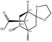 EXO-2-CHLORO-5,5-ETHYLENEDIOXY-BICYCLO[2.2.1!HEPTANE-SYN-7-CARBOXYLIC ACID, 98 结构式