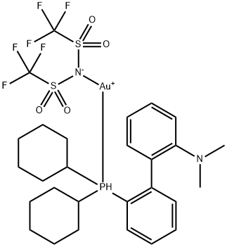 [2-(二环己基膦)-2' - (N,N-二甲基氨基)-1,1'-联苯〕双(三氟甲基)磺酰亚胺 结构式