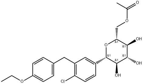 Dapagliflozin mono acetyl impurity Struktur