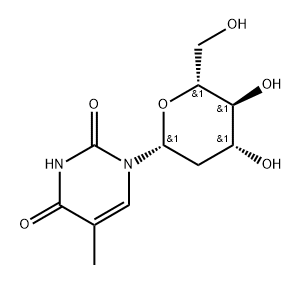 1-(2'-deoxy-beta-D-glucopyranosyl)thymine 结构式
