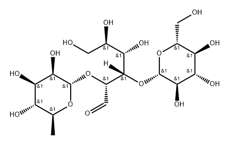 2-O-(6-Deoxy-α-L-mannopyranosyl)-3-O-(β-D-glucopyranosyl)-D-galactose 结构式