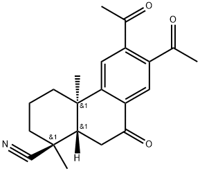(1R,4aS,10aS)-6,7-diacetyl-1,4a-dimethyl-9-oxo-3,4,10,10a-tetrahydro-2 H-phenanthrene-1-carbonitrile 结构式