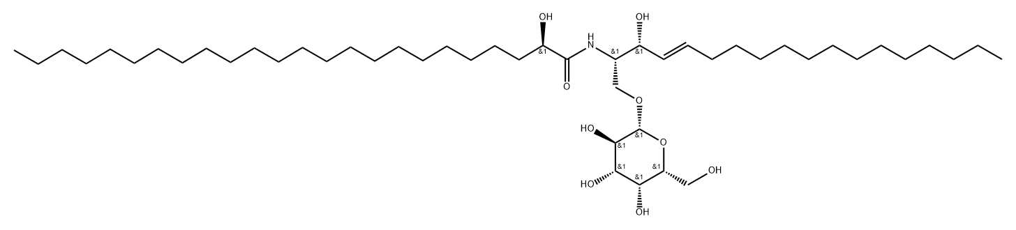 (2S)-N-[(1S,2R,3E)-1-[(β-D-Galactopyranosyloxy)methyl]-2-hydroxy-3-heptadecenyl]-2-hydroxytetracosanamide 结构式