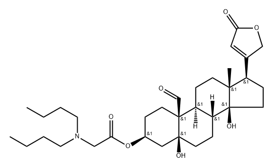 3β-[(Dibutylaminoacetyl)oxy]-5,14-dihydroxy-19-oxo-5β-card-20(22)-enolide 结构式