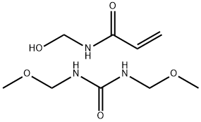 N-(羟甲基)-2-丙烯酰胺与N,N'-二(甲氧甲基)脲的聚合物 结构式