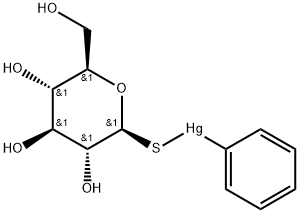 Mercury, phenyl(1-thio-.beta.-D-glucopyranosato-S)- 结构式