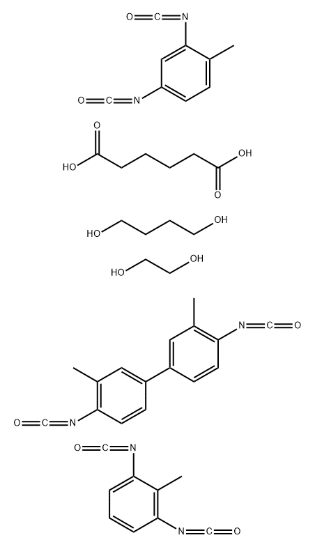 Hexanedioic acid, polymer with 1,4-butanediol, 4,4'-diisocyanato-3,3'-dimethyl-1,1'-biphenyl, 1,3-diisocyanato-2-methylbenzene, 2,4-diisocyanato-1-methylbenzene and 1,2-ethanediol 结构式