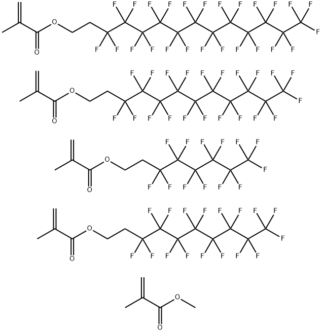 3,3,4,4,5,5,6,6,7,7,8,8,9,9,10,10,11,11,12,12,12-Heneicosafluorododecyl 2-methyl-2-propenoate polymer with 3,3,4,4,5,5,6,6,7,7,8,8,9,9,10,10,10-heptadecafluorodecyl 2-methyl-2-propenoate, methyl 2-methyl-2-propenoate, 3,3,4,4,5,5,6,6,7,7,8,8,9,9,10,10,11, 结构式