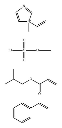1H-Imidazolium, 1-ethenyl-1-methyl-, methyl sulfate, polymer with ethenylbenzene and 2-methylpropyl 2-propenoate 结构式