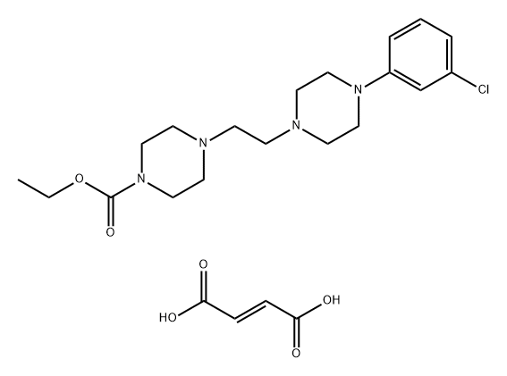 but-2-enedioic acid, ethyl 4-[2-[4-(3-chlorophenyl)piperazin-1-yl]ethy l]piperazine-1-carboxylate 结构式