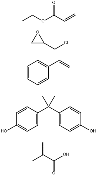 2-Propenoic acid, 2-methyl-, polymer with (chloromethyl)oxirane, ethenylbenzene, ethyl 2-propenoate and 4,4'-(1-methylethylidene)bis[phenol] 结构式