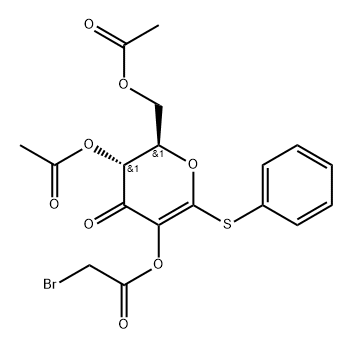 D-erythro-Hex-1-enopyranosid-3-ulose, phenyl 1-thio-, 4,6-diacetate 2-(bromoacetate) 结构式