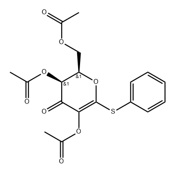 D-threo-Hex-1-enopyranosid-3-ulose, phenyl 1-thio-, 2,4,6-triacetate 结构式